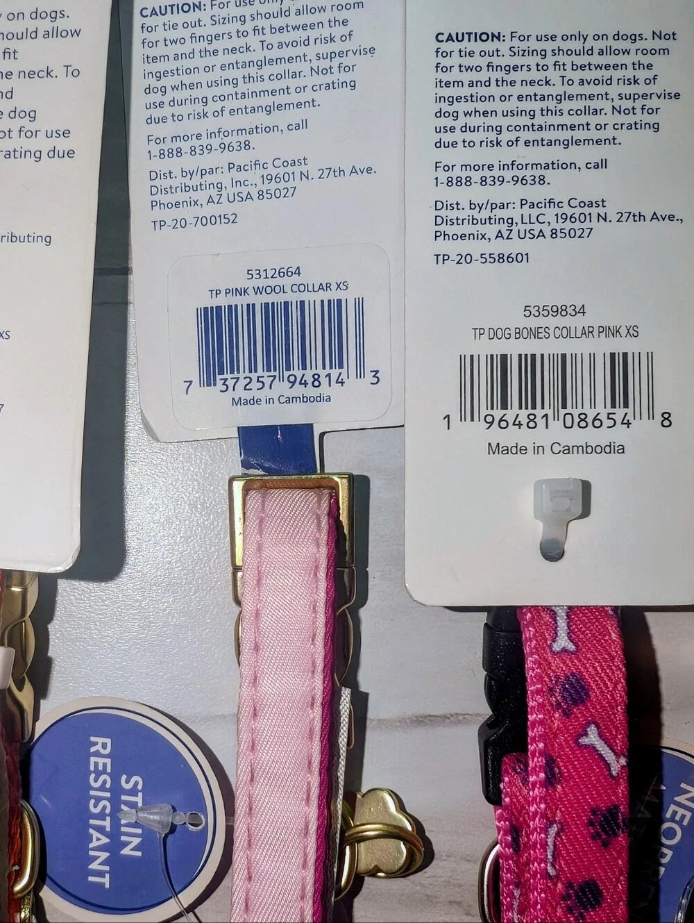 TOP-PAW X-SMALL Dog Collars (8-12 inch) - Lot of 5